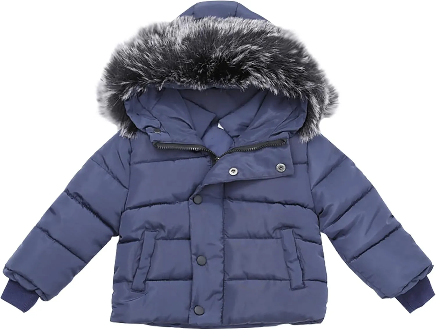 Toddler Baby Hooded Down Jacket Boys Girls Kids Thicken Warm Winter Coat Outerwear Parka Padded Hoods Parka