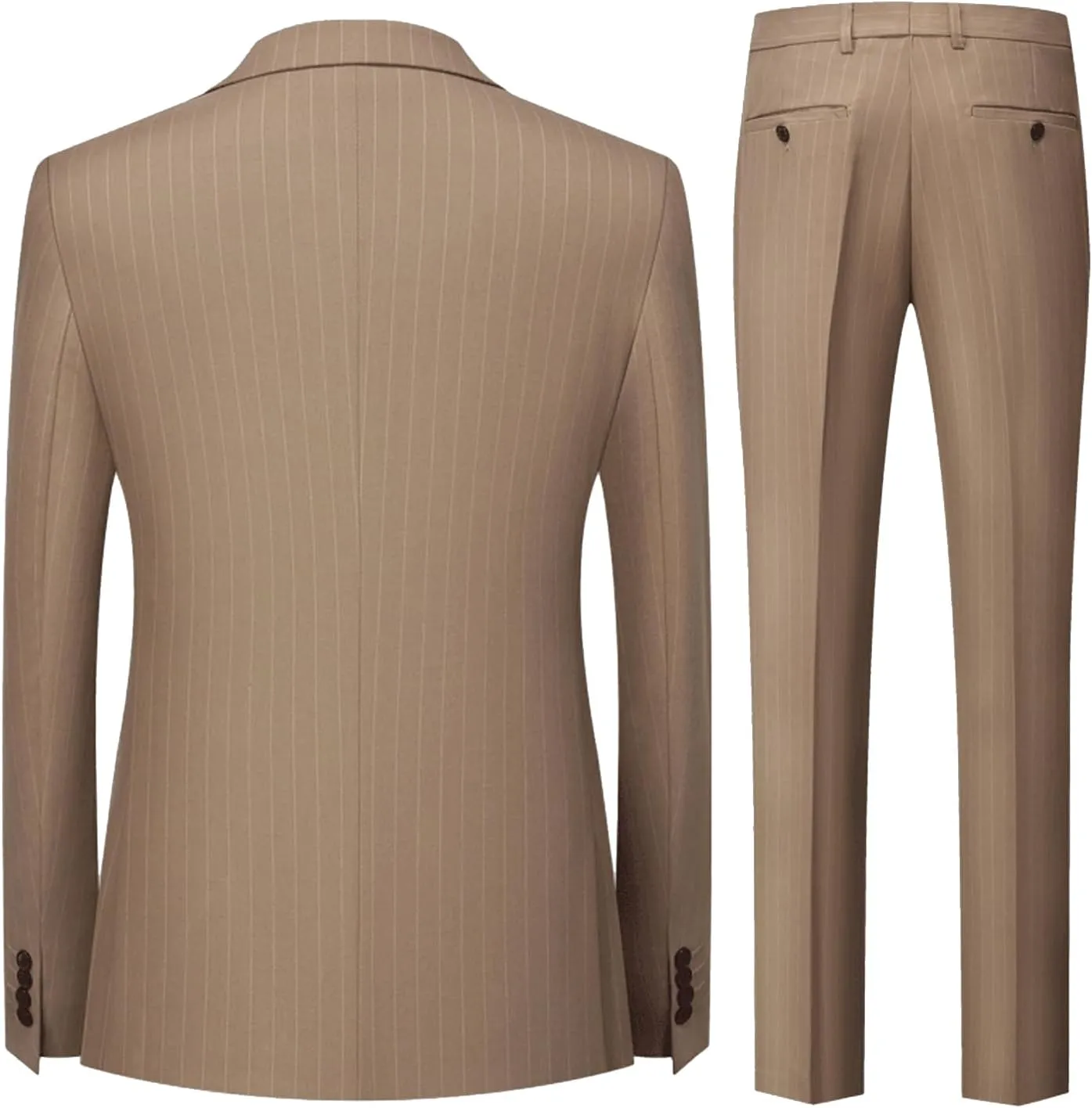 UNINUKOO Men's Suits 2 Piece Pinstripe Double Breasted Tuxedo Suit for Men Slim Fit Formal Dress Blazer Jacket Pants
