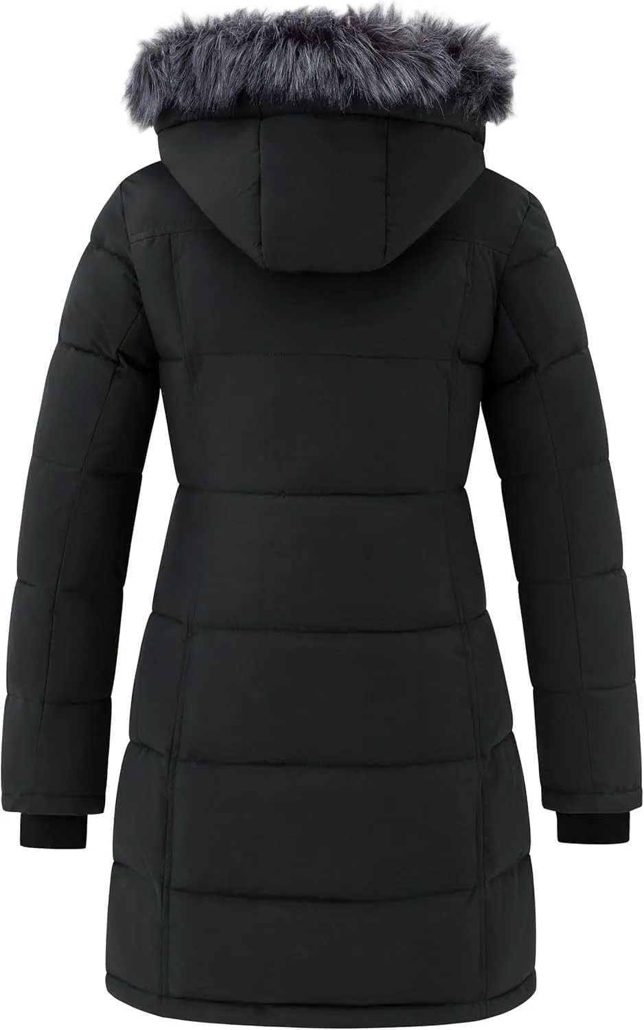wantdo Women's Waterproof Winter Coat Warm Long Puffer Jackets with Faux Fur Hood Thicken Parka