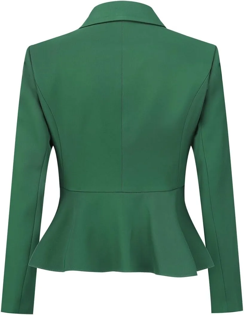YUNCLOS Women's Double Breasted 2 Piece Suit Set 2 Button Blazer Jacket and Pants