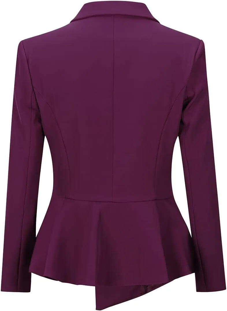 YUNCLOS Women's Double Breasted 2 Piece Suit Set 2 Button Blazer Jacket and Pants