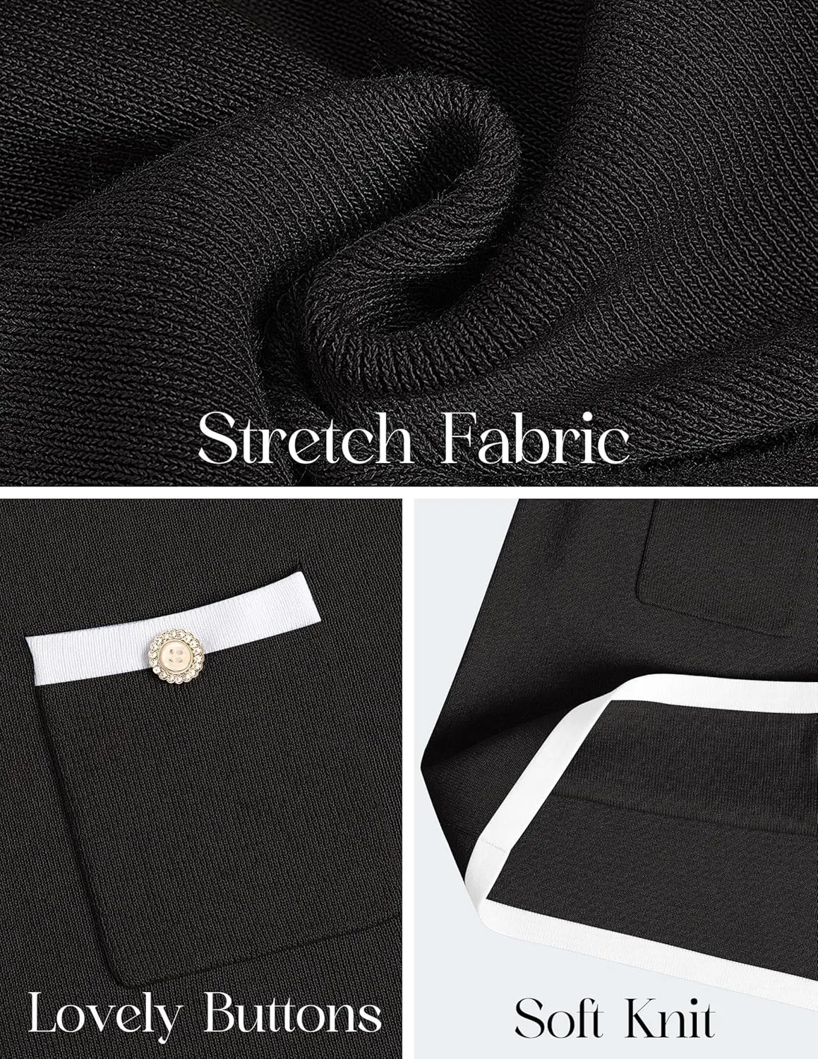 ZESICA Fall Dresses for Women 2025 Long Sleeve Button Color Block Knit Bodycon Short Sweater Dresses with Pockets